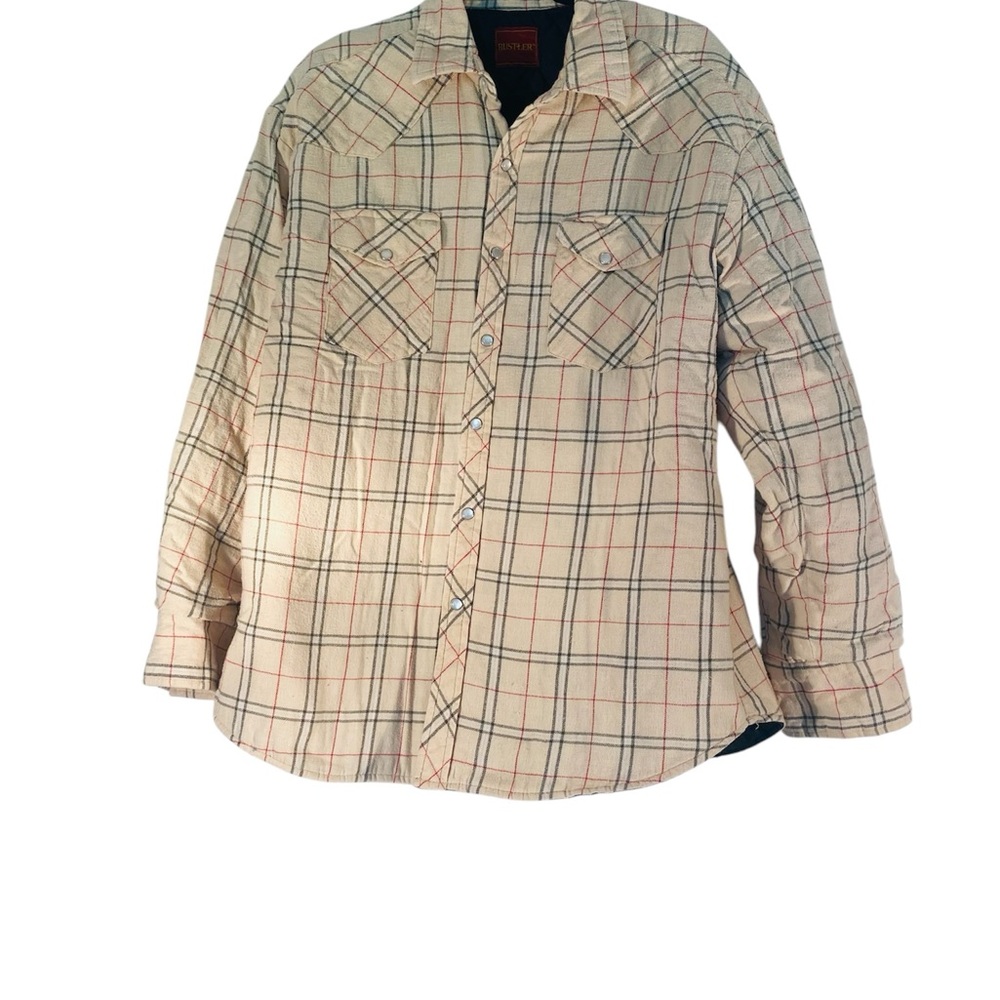 Plaid Men's Quilted Jacket - Beige